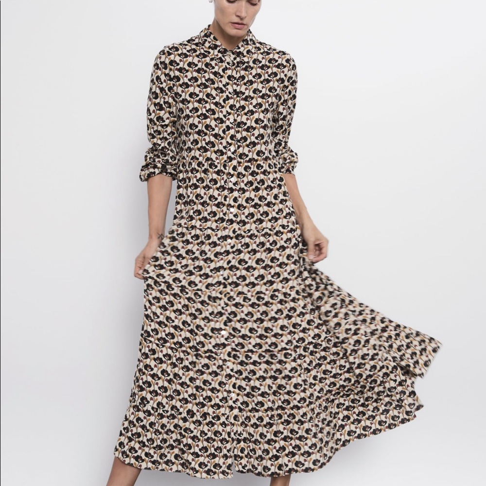 Zara printed dress bloggers favorite - Picture 3 of 8